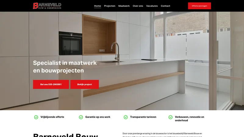 Website van Barneveld Bouw & Onderhoud