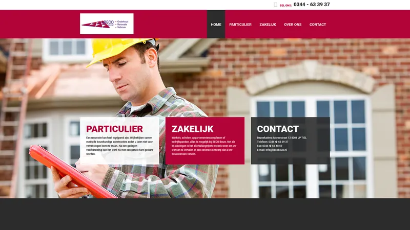 Website van Beco Bouw B.V.