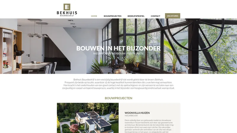 Website van Bekhuis Bouwbedrijf