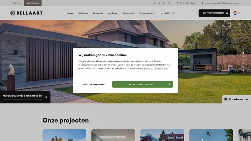 Website van Bellaart Bouw