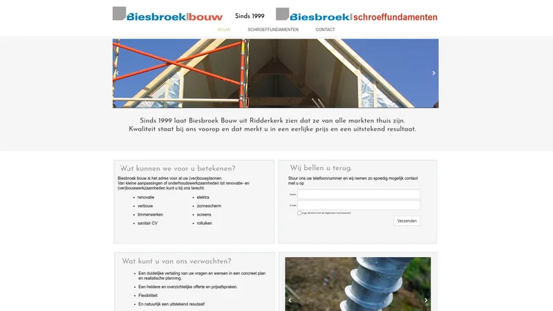 Website van Biesbroek Bouw
