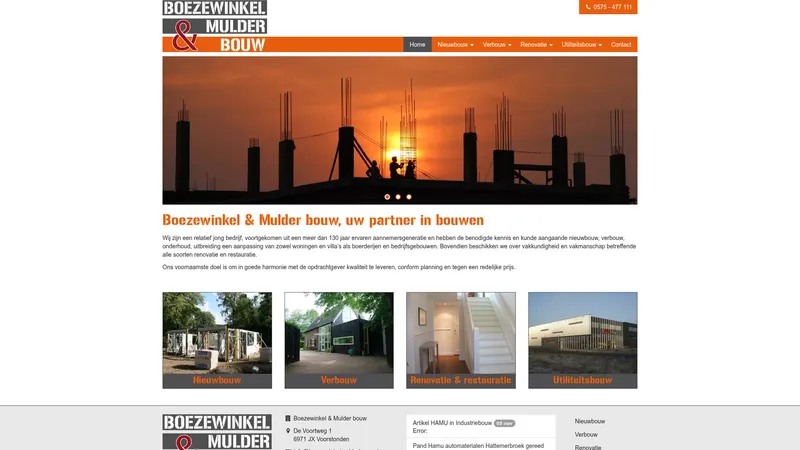 Website van Boezewinkel & Mulder Bouw