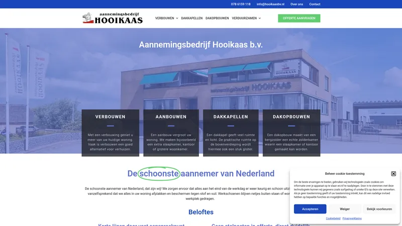 Website van Bouw & Aannemingsbedrijf Hooikaas B.V.