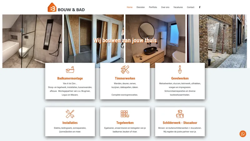 Website van Bouw & Bad