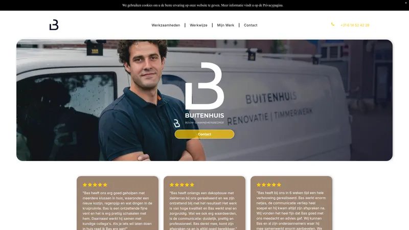 Website van Bouw- en Aannemersbedrijf Buitenhuis B.V.