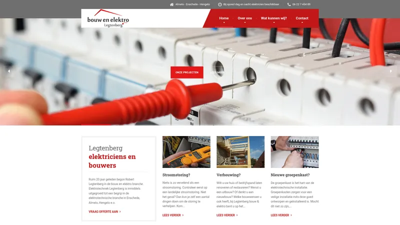Website van Bouw en elektro Legtenberg