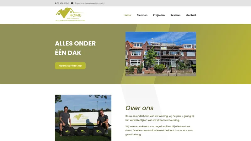 Website van bouw en onderhoud