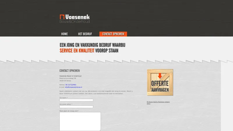 Website van bouw en onderhoud voesenek