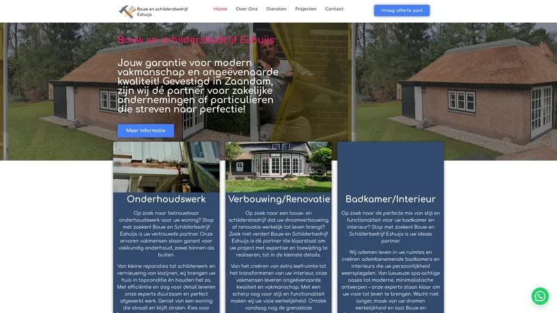 Website van Bouw en Schildersbedrijf Eshuijs