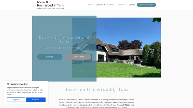 Website van Bouw- en Timmerbedrijf Tans