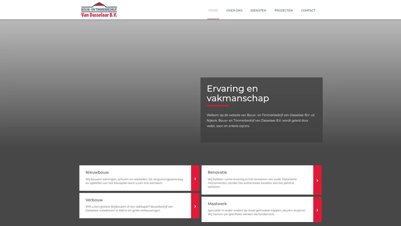 Website van Bouw- en Timmerbedrijf Van Dasselaar B.V.