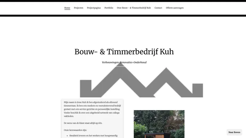 Website van Bouw- & Timmerbedrijf Kuh