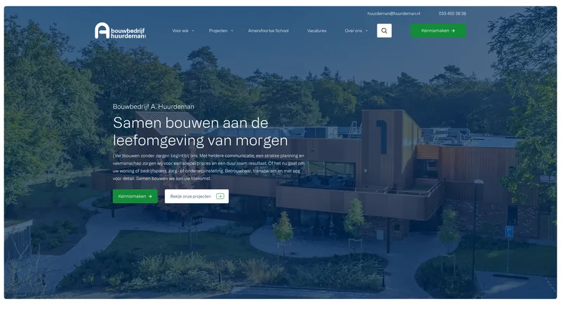 Website van Bouwbedrijf A. Huurdeman B.V.
