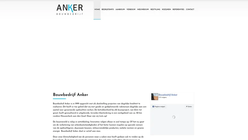 Website van Bouwbedrijf Anker