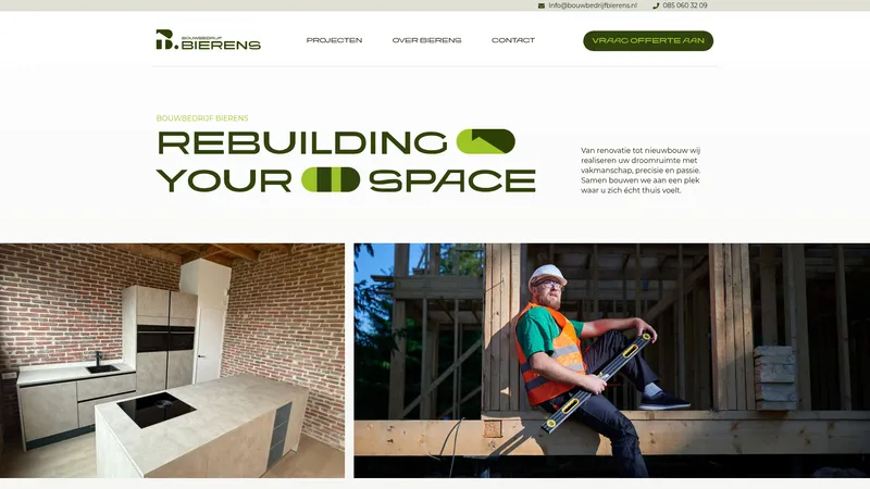 Website van Bouwbedrijf Bierens