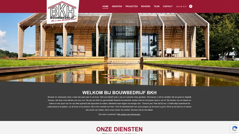 Website van Bouwbedrijf BKH