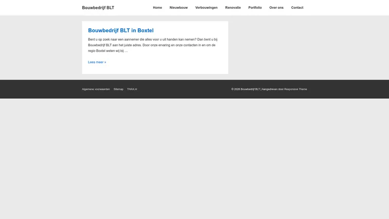Website van Bouwbedrijf Blt B.V.