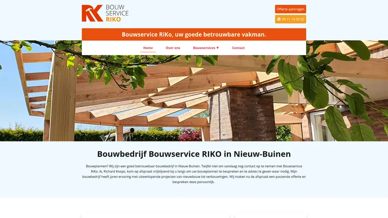 Website van Bouwbedrijf Bouwservice RiKo