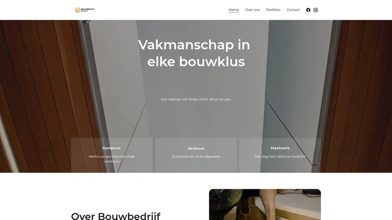 Website van Bouwbedrijf Brass