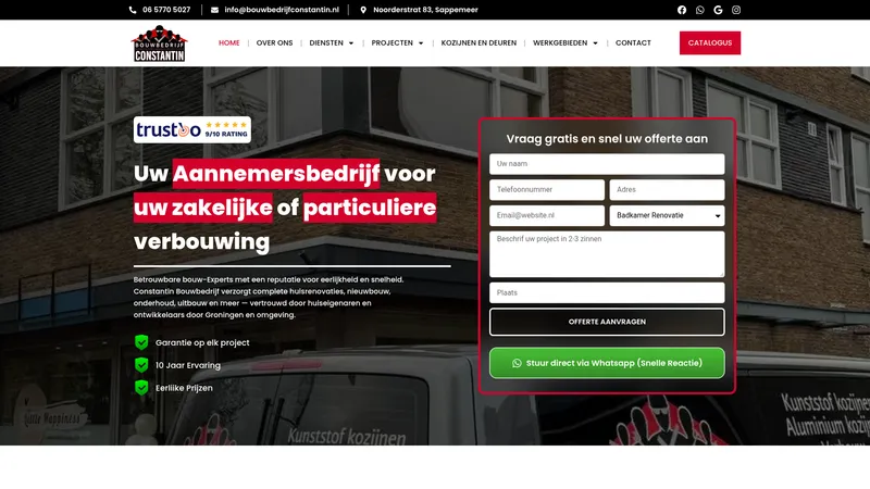 Website van Bouwbedrijf Constantin