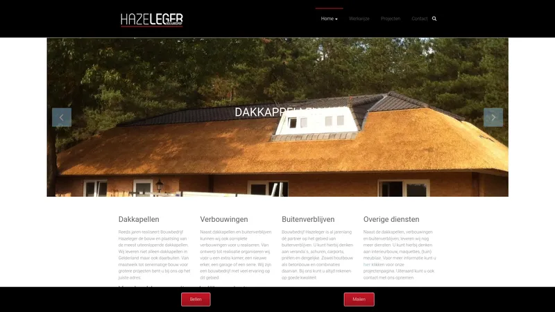 Website van Bouwbedrijf D. Hazeleger