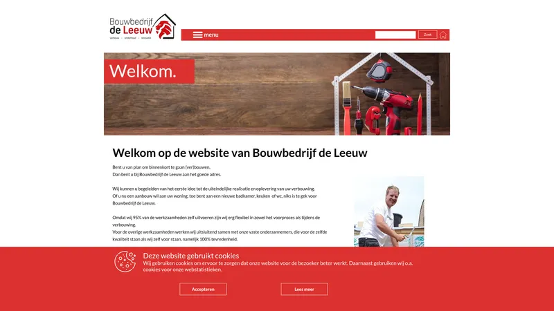 Website van Bouwbedrijf de leeuw best