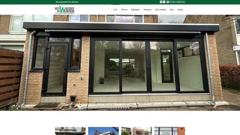 Website van Bouwbedrijf De Winter