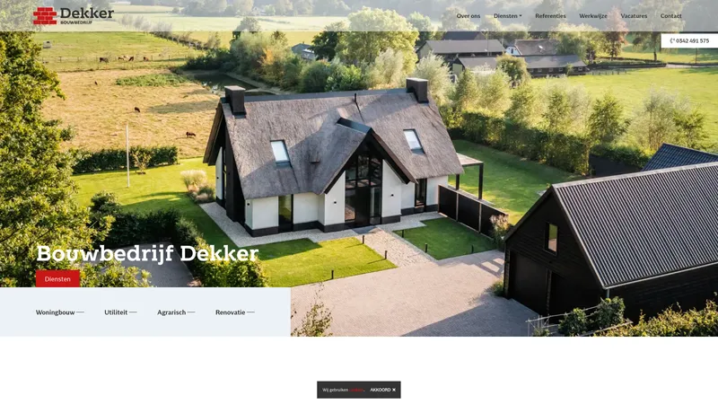 Website van Bouwbedrijf Dekker Barneveld