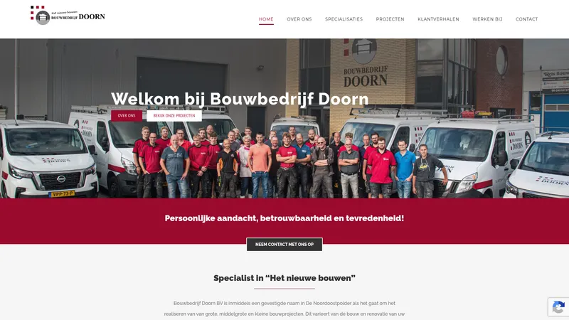 Website van Bouwbedrijf Doorn