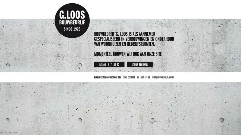 Website van Bouwbedrijf G. Loos
