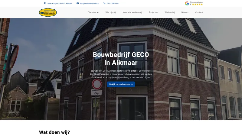 Website van Bouwbedrijf Geco B.V.