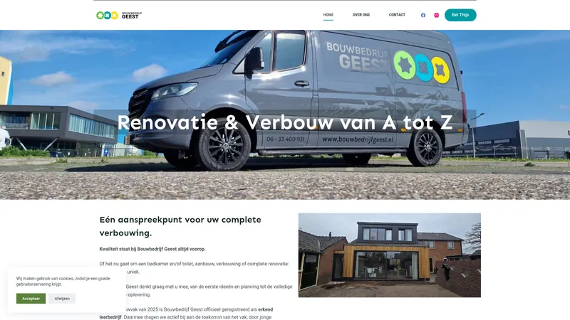 Website van Bouwbedrijf Geest
