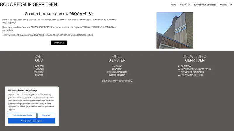 Website van Bouwbedrijf Gerritsen