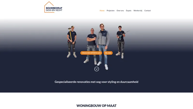 Website van Bouwbedrijf Gooi en Vecht