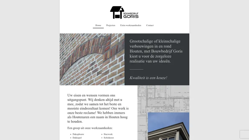 Website van Bouwbedrijf Goris
