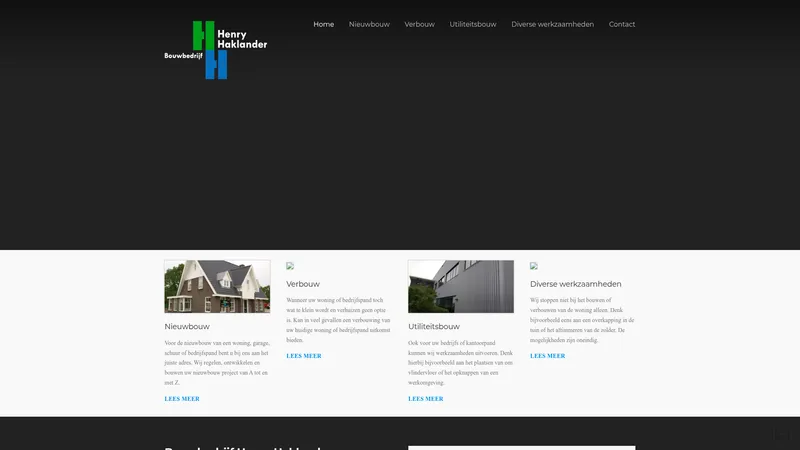 Website van Bouwbedrijf Henry Haklander