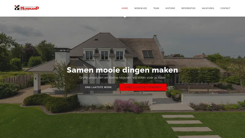 Website van Bouwbedrijf Hijnekamp