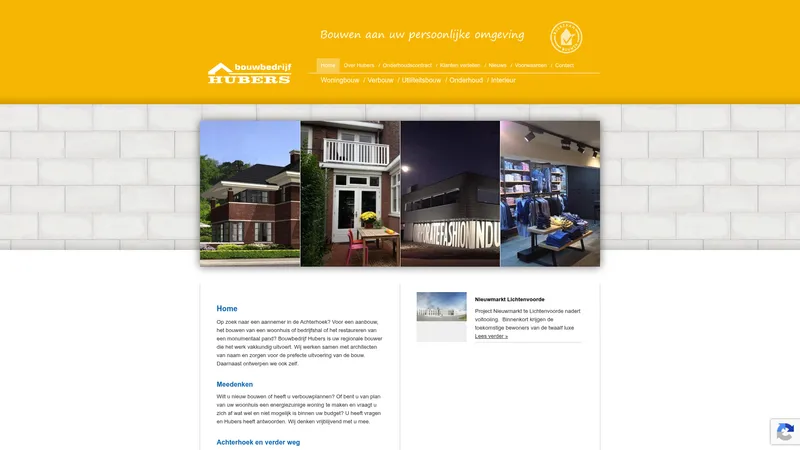 Website van Bouwbedrijf Hubers