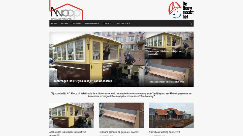 Website van Bouwbedrijf J.C. Knoop