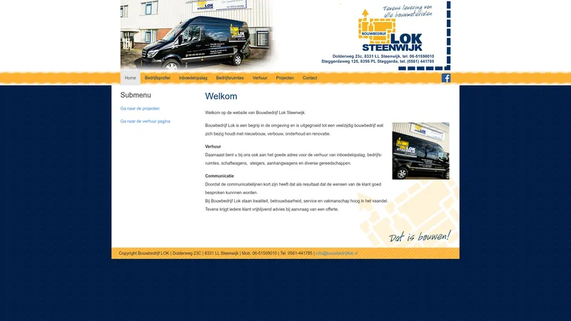 Website van Bouwbedrijf J.H. Lok