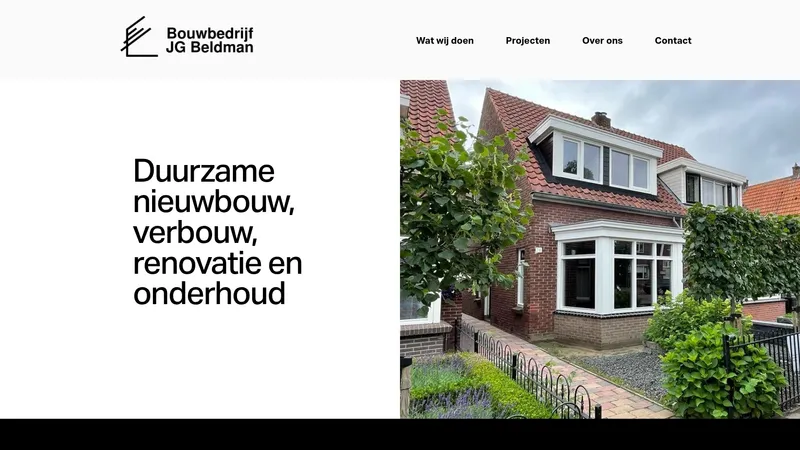 Website van Bouwbedrijf jg Beldman