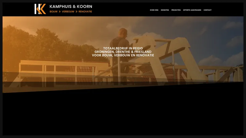Website van Bouwbedrijf Kamphuis & Koorn B.V.