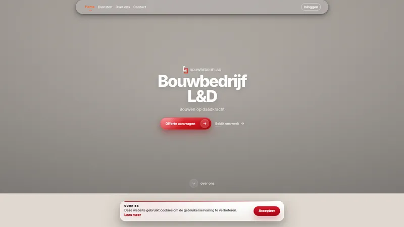 Website van Bouwbedrijf L&D