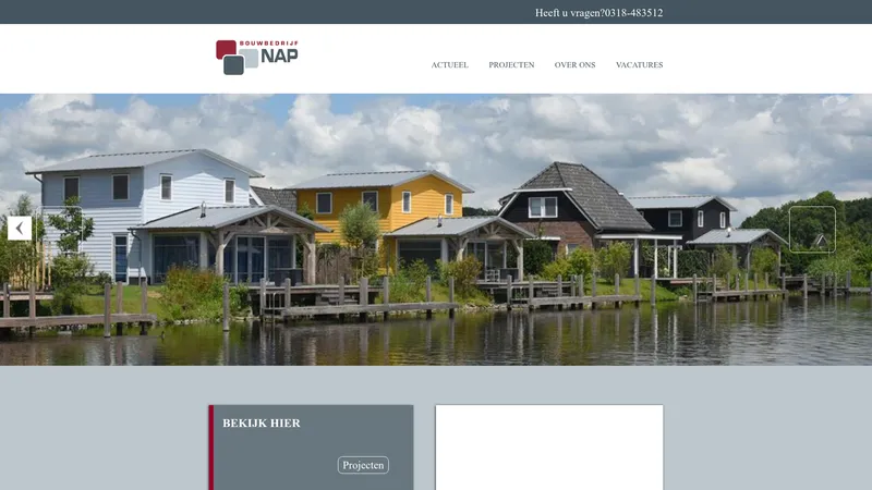 Website van Bouwbedrijf Nap B.V.