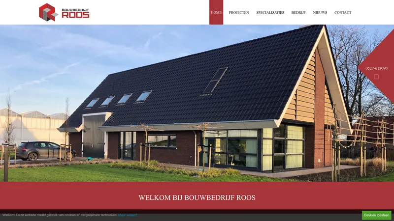 Website van Bouwbedrijf Roos Emmeloord B.V.
