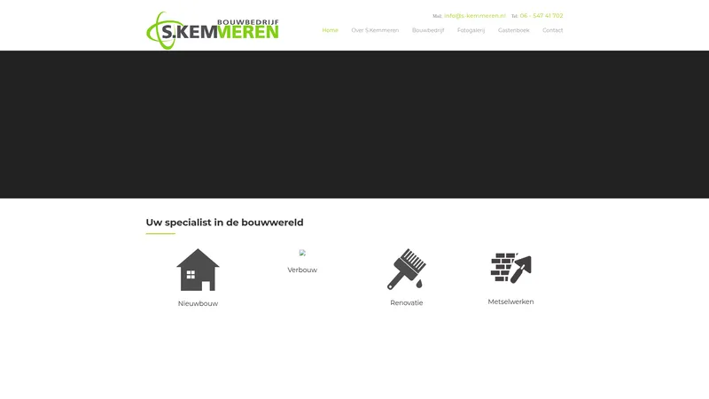 Website van Bouwbedrijf S. Kemmeren