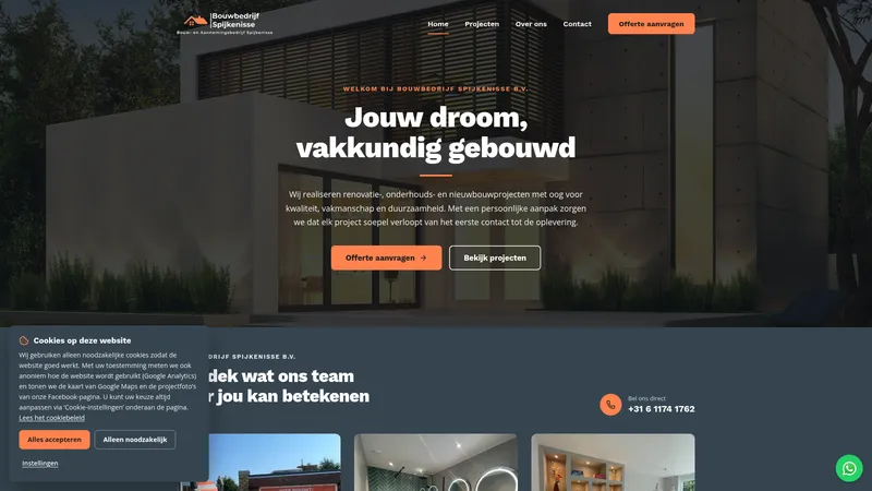 Website van Bouwbedrijf Spijkenisse B.V