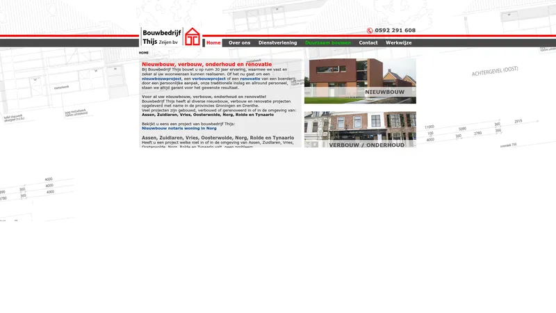Website van Bouwbedrijf Thijs