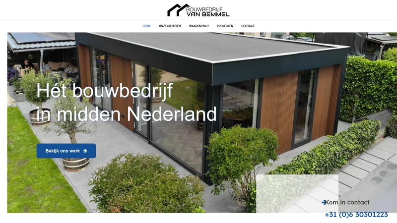 Website van Bouwbedrijf van Bemmel B.V.
