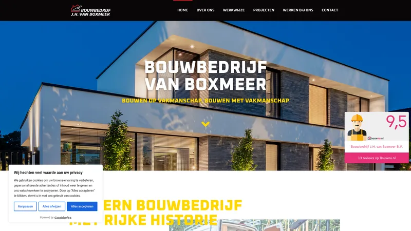Website van Bouwbedrijf Van Boxmeer B.V.